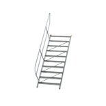 Aluminium vaste trap 45° - loodrechte hoogte 2.290 mm/aantal treden 11/breedte treden 1.000 mm/treden gemaakt van gegolfd aluminium R 9