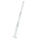 Aluminium 3-delige optrekladder - met stabilisatiebalk/werkhoogte 10.8 m/ladderlengte uitgeschoven 9.7 m/ladderlengte ingeschoven 4.1 m/aantal sporten 3x14/breedte ladder 470 mm