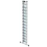 Aluminium 3-delige optrekladder - met stabilisatiebalk/werkhoogte 10.8 m/ladderlengte uitgeschoven 9.7 m/ladderlengte ingeschoven 4.1 m/aantal sporten 3x14/breedte ladder 470 mm