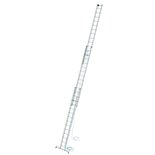 Aluminium 3-delige optrekladder - met Nivello stabilisatiebalk/werkhoogte 10.8 m/ladderlengte uitgeschoven 9.7 m/ladderlengte ingeschoven 4.1 m/aantal sporten 3x14/breedte ladder 470 mm