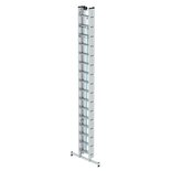Aluminium 3-delige optrekladder - met Nivello stabilisatiebalk/werkhoogte 11.9 m/ladderlengte uitgeschoven 10.8 m/ladderlengte ingeschoven 4.7 m/aantal sporten 3x16/breedte ladder 470 mm