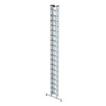 Aluminium 3-delige optrekladder - met Nivello stabilisatiebalk/werkhoogte 13.6 m/ladderlengte uitgeschoven 12.5 m/ladderlengte ingeschoven 5.3 m/aantal sporten 3x18/breedte ladder 470 mm