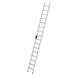 Aluminium enkele ladder - zonder stabilisatiebalk/werkhoogte 5.3 m/ladderlengte 4.15 m/aantal treden 16/breedte ladder 420 mm