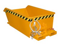 Mini-Spaandercontainer type SMGU 270 - ca. 1385x780x450 mm (lxbxh)/draagkracht 1000 kg/inhoud ca. 0,27 (m³)/zeef en aftapkraan 1