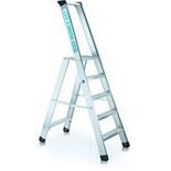 SALE%-Trap eenzijdig oploopbaar type Seventec RC S - met geklonken treden/ladderlengte 1,90 m/werkhoogte ca. 3,10 m/aantal treden incl. platform 5