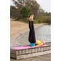 Tunturi Yoga mat - Fitnessmat - Yogamat - 170 x 62 x 3 cm - Roze met print