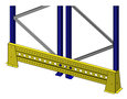 Aanrijdbeveiliging magazijnstellingen/kopse kant bescherming/1600 mm/voor dubbelzijdige stelling/RAL 1021 geel of RAL 2004 oranje