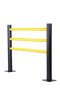 T-staander DFFS-M-T voor flexibele veiligheidsrailing/voor binnen-en buiten gebruik/hoogte 1200 mm/voetplaat 225x225 mm/t.b.v. 3 railings/kleur: zwart