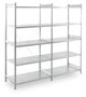 Basisset legbordstelling Epsilon - ca. 2000x1250x388 mm/5 niveaus met plaatstalen legborden/sendzimir verzinkt/open staanders