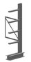 Aanbouwset draagarmstelling voor middelzware lasten - 2500x500 mm/1 enkelzijdige staander met 4 draagarmen/enkelzijdig/600 kg per draagarm/leverbaar in diverse RAL kleuren