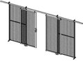 Dubbele schuifdeur gaaspaneel/hoogte 2200 mm/breedte 2000 mm/maaswijdte 50x50x3,5 mm/leverbaar in diverse RAL kleuren