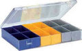 Assortimentsdozen type 4.04-afmeting 307x225x50 mm/met transparant deksel/met losse bakjes leverbaar in verschillende kleuren/verpakkingseenheid: 10 stuks