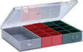 Assortimentsdozen type 4.06-afmeting 307x225x50 mm/met transparant deksel/met losse bakjes leverbaar in verschillende kleuren/verpakkingseenheid: 10 stuks