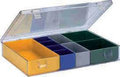 Assortimentsdozen type 4.09-afmeting 307x225x50 mm/met transparant deksel/met losse bakjes leverbaar in verschillende kleuren/verpakkingseenheid: 10 stuks