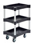 MZW 1 -Multifunctionele trolley met 3 bakken van polyethyleen - 1059x535x713 mm/3 laadvlakken/draagvermogen 125 kg