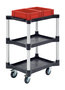 MZW 2 -Multifunctionele trolley met 3 legborden van polyethyleen - 1019x535x713 mm/3 laadvlakken/draagvermogen 125 kg