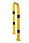 Stalen beschermbeugel 30-60- voor vloermontage/hoogte 1200 mm/breedte 750 mm/diameter 76 mm/voetplaat 120x195 mm/geel-zwart