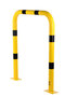 Stalen beschermbeugel 30-70- voor vloermontage/hoogte 1200 mm/breedte 1000 mm/diameter 76 mm/voetplaat 120x195 mm/geel-zwart