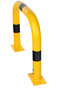 Stalen beschermbeugel 30-40 voor vloermontage/hoogte 600 mm/breedte 750 mm/diameter 76 mm/voetplaat 120x195 mm/geel-zwart