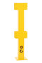 Middenstaander PM-100 voor veiligheidsrailing/voor binnengebruik/hoogte 1000 mm/doorsnede 100x100 mm/poedercoating RAL 1023 geel