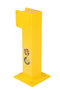 Begin-/eindstaander PE+50 voor veiligheidsrailing/voor buitengebruik/hoogte 500 mm/doorsnede 100x100 mm/verzinkt en poedercoating RAL 1023 geel