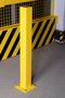 Veiligheidspaal P+100/voor buitengebruik/hoogte 1000 mm/doorsnede 100x100 mm/verzinkt en poedercoating RAL 1023 geel