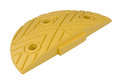 45020-Verkeersdrempel rubber - beginstuk 250x420 mm/hoogte 50 mm/geel/aan beide zijden voorzien van twee reflectoren/halfrond