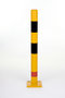 Rampaal P50-50/hoogte 1000mm/diameter 90mm/polyurethaan/geel met zwarte en rode waarschuwings reflectoren