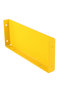 Stalen aanrijdbeveiliging/kopse kant bescherming/uitbreidingsdeel rechts/hoogte 200 mm/lengte 500 mm/geel-zwart