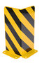 Stalen aanrijdbeveiliging magazijnstellingen/hoekbeschermer L-vormig/hoogte 400 mm/materiaaldikte 5 mm/geel-zwart
