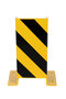 Stalen aanrijdbeveiliging magazijnstellingen/U-vormig/hoogte 400 mm/materiaaldikte 5 mm/geel-zwart