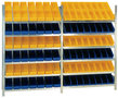 SBR/616-Aanbouwset schuine legbordenstelling - 2000x1300x500 mm/6 schuine niveaus legborden met magazijnstellingbakken/verzinkt