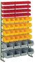 N 14 F -Norm rek met magazijn zichtbakken - 1725x1000 mm (hxb)/inclusief magazijn zichtbakken LK 2, 3 en 4/rek leverbaar in RAL 6011, RAL 7035 en RAL 9011