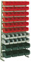 N 15 M -Norm rek met magazijn zichtbakken - 2000x1000 mm (hxb)/inclusief magazijn zichtbakken LK 2, 3 en 3a/rek leverbaar in RAL 6011, RAL 7035 en RAL 9011