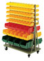 NW 10 G -Verrijdbaar rek met magazijn zichtbakken LK 2, 3, 3a en 4 - 1400x1000x500 mm (hxbxd)/aan 2 zijden met magazijnbakken uitgerust/rek leverbaar in RAL 6011, RAL 7035 en RAL 9011