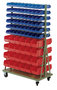 NW 12 E -Verrijdbaar rek met magazijn zichtbakken LK 3 en LK 4 - 1640x1000x500 mm (hxbxd)/aan 2 zijden met magazijnbakken uitgerust/rek leverbaar in RAL 6011, RAL 7035 en RAL 9011