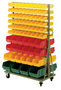 NW 12 G -Verrijdbaar rek met magazijn zichtbakken LK 2, 3, 3a en 4 - 1640x1000x500 mm (hxbxd)/aan 2 zijden met magazijnbakken uitgerust/rek leverbaar in RAL 6011, RAL 7035 en RAL 9011