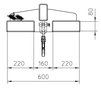 Lastarm type LA 1600-1,0 - basislengte 1600 mm/vergroot de reikwijdte van de vorkheftruck/1 draaibare lasthaak/draaglast 1000 kg