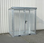 Gasflessen-container type GFC-E M1 verzinkt - ca. 2115x1155x2260 mm (lxbxh)/max. 32 gasflessen Ø 230 mm/met traanplaatbodem (draagkracht 1000 kg/m²)/afsluitbare vleugeldeur