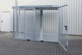 Gasflessen-container type GFC-E M5 verzinkt - ca. 3135x2170x2260 mm (lxbxh)/max. 104 gasflessen Ø 230 mm/met traanplaatbodem (draagkracht 1000 kg/m²)/afsluitbare vleugeldeur