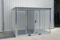 Gasflessen-container type GFC-E M5 verzinkt - ca. 3135x2170x2260 mm (lxbxh)/max. 104 gasflessen Ø 230 mm/met roosterbodem (draagkracht 1000 kg/m²)/afsluitbare vleugeldeur