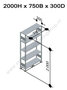 17203-B-MULTIplus150 legbord - ca. 750x300mm/sendzimir verzinkt/150kg