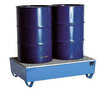 14852-Vatenpallet voor het opslaan van 4 vaten van 200 liter/afmetingen 1330x1200x260 mm (bxdxh)/lekbakvolume 200 liter/RAL 5010 gentiaanblauw