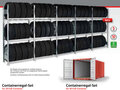20979-Containerstellingset voor 20-voet containers - ca. 2000x5684x400mm/3 opslagniveaus voor banden/sendzimir verzinkt/150kg