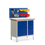 Kleine compacte werkbank stationair  51-2208-33, afmetingen 935x950x560 mm (hxbxd), met 4 schuifladen en sleufenplaat, Taurotec