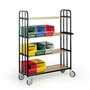 Staalbuis etagewagen 244-044 L met 4 laadvlakken, kopzijden bekleding, laadvlak 1000x400 mm, Rotauro