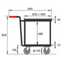 Rechthoekige roller 10-1083-R21, met 2 laadvlakken, polyamide banden, Rotauro