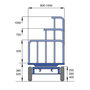 Handwagen met kopwanden uit staalbuis 14-1020-K, hoogte kopwanden 500 mm, laadvlak 1250x800 mm, Rotauro