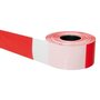 Afzetlint van zeer stevig polyethyleen/lengte 500 m/breedte 80 mm/rood-wit geblokt/dubbelzijdig lichtecht bedrukt