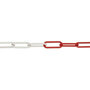 M-DEKO zichtketting van nylon lengte 50 meter/schakeldikte Ø 6 mm/schakelopening 53x13 mm/treklast 250 daN/kleur: rood-wit
